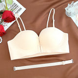 FINETOO 1PCS Women's Push-up Strapless Bras Front Buckle Brassiere Sexy Girls Small Chest Underwear Front Closure Sexy Bra