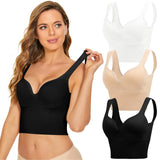 INTIMO SECRETS Women’s High-Elastic Wireless Sports Bra – Plus Size Removable Pads Bralette