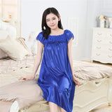 Women's Sexy Sleepwear Plus Size Ice Silk Satin Underwear Night Dress Nightgown Female Lingerie Dress Sexy Nightwear For Ladies
