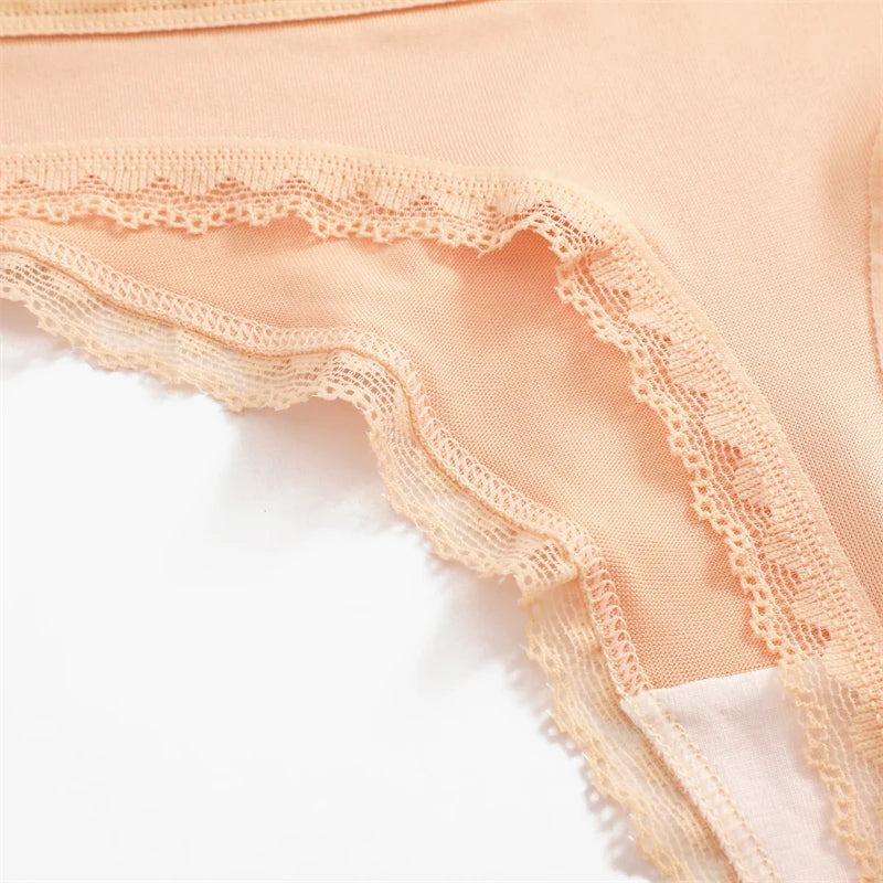 INTIMO SECRETS 3PCS Dot Print Thongs – Seamless Low-Waist Lace G-String Underwear for Women