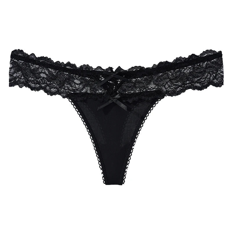 INTIMO SECRETS Lace Thong – Sexy Low-Waist G-String Panties for Women