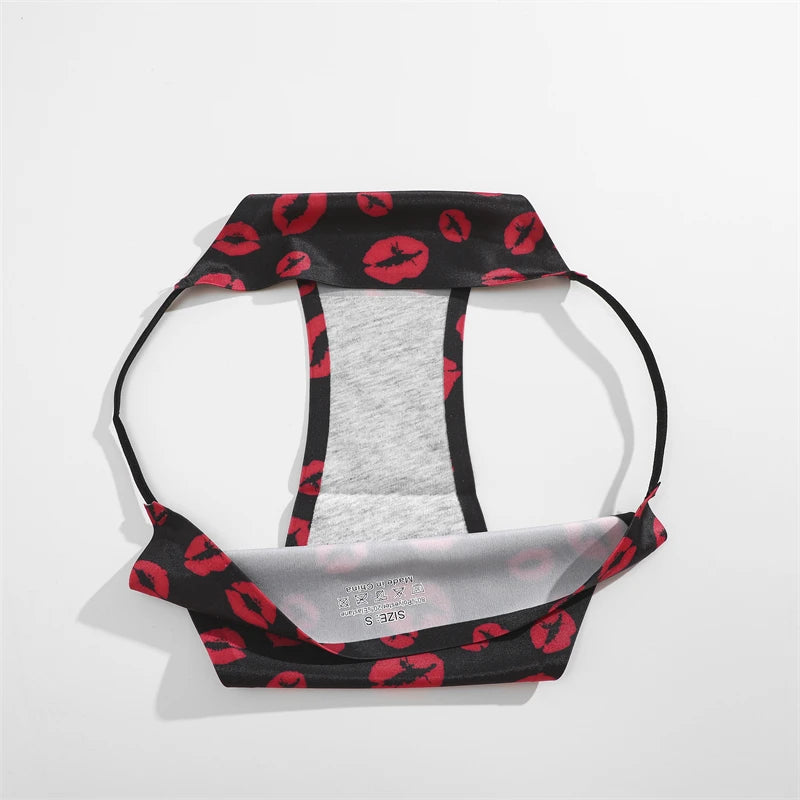 4Pcs/Set Graphic Print Briefs Women Seamless Ultra-thin Panties Sexy Low Waist Leopard Love Underwear Girls Breathable Lingerie