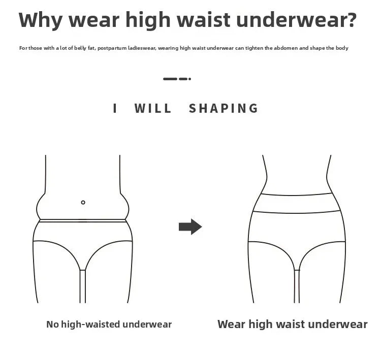 INTIMO SECRETS High Waist Cotton Briefs - V-Neck Lace Abdomen Control