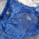 Plus Size Lace Push Up Bra Women Sexy Hollow Out Lingerie Lady Lace Transparent Underwear Female Embroidery Solid Bra