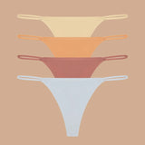 INTIMO SECRETS 4-Pack Women’s Seamless Ice Silk Thongs – Low-Waist, Stretchy G-String Panties