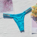 INTIMO SECRETS Sexy Rhinestone Low-Rise Thong for Women
