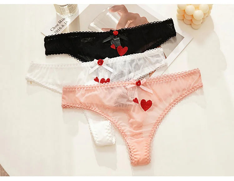 INTIMO SECRETS Mesh Transparent Thong – Lace Seamless G-String Underwear for Women