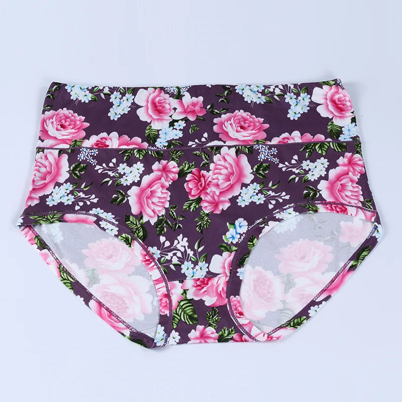 INTIMO SECRETS High Waist Floral Panties – Soft Plus Size Women Lingerie