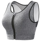 INTIMO SECRETS Women’s High-Impact Sports Bra – Zipper Yoga Vest