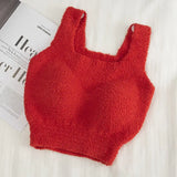 INTIMO SECRETS Winter Warm Fleece Bralette – Padded Thermal Crop Top