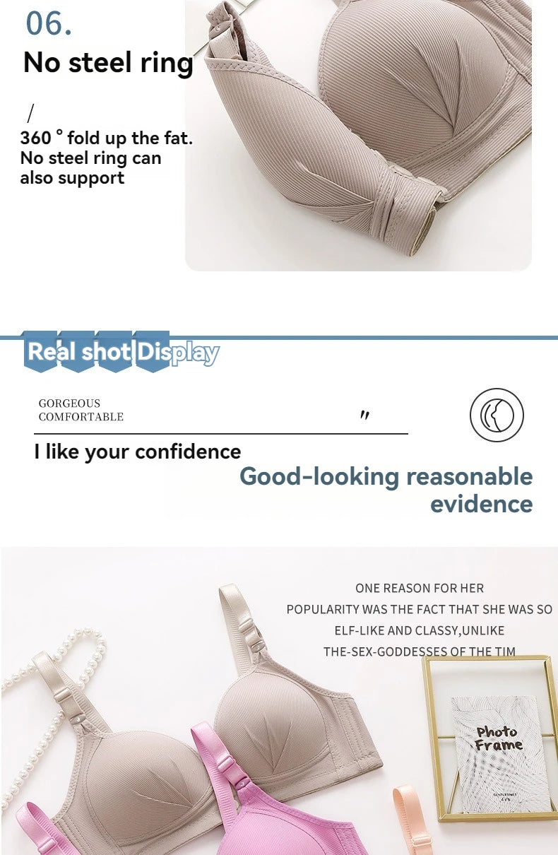 INTIMO SECRETS Plus Size Front Buckle Push-Up Bra – Adjustable & Comfortable