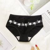 3 Pcs Cartoon Print Black Plus Size Triangle Underwear Cotton Panties Women's Breathable Soft Lingerie Girls Female Underpants