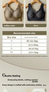 Seamless Lace Backless Bra Vest Fixed Cup Push-Up Side Breast Collection Wireless Vest Style Sleep Bra