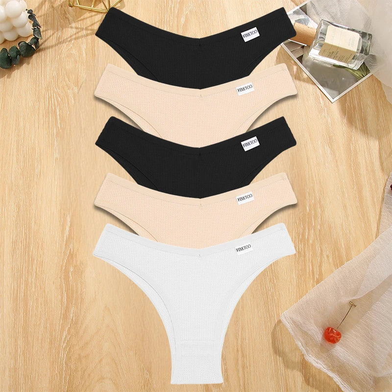 INTIMO SECRETS 5-Pack V-Waist Brazilian Thongs – Women’s Cotton Panties