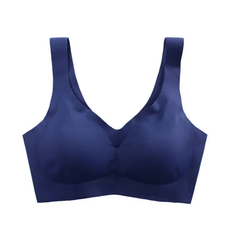 INTIMO SECRETS Detachable Pad Seamless Ice Silk Bra – Wireless, Breathable, Push-Up, Yoga Vest