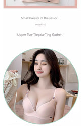 INTIMO SECRETS English Ice Silk Bra Set – Thick Cup, Wire-Free, Gathered Lingerie