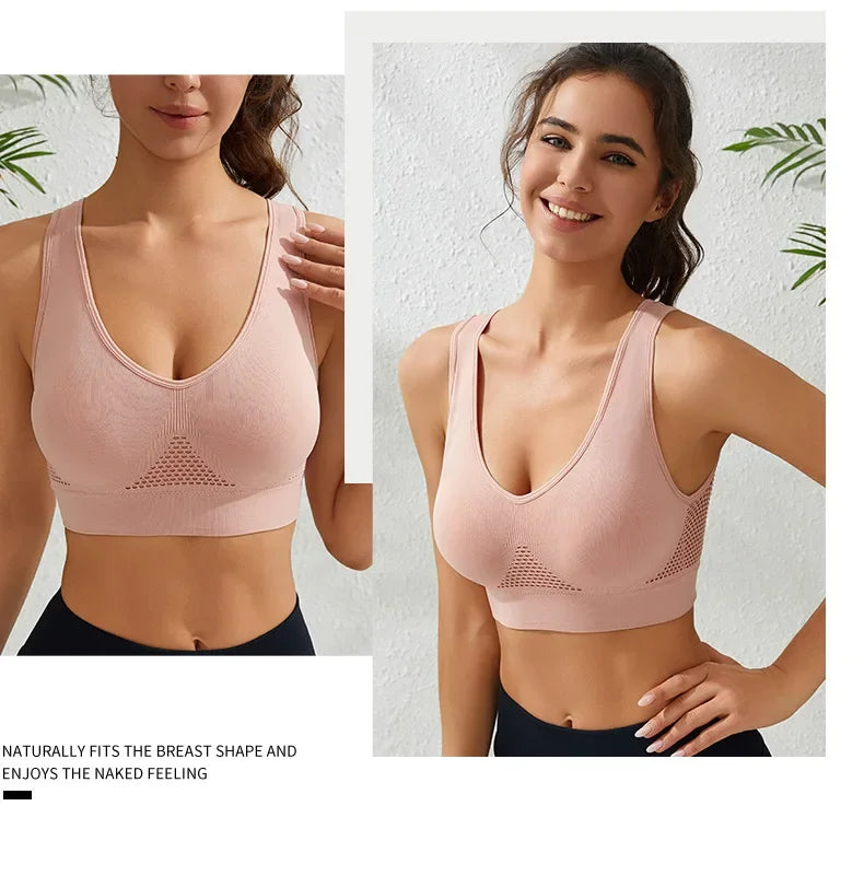 INTIMO SECRETS Women’s Wireless Sports Bra – Breathable Yoga Vest with Removable Pads