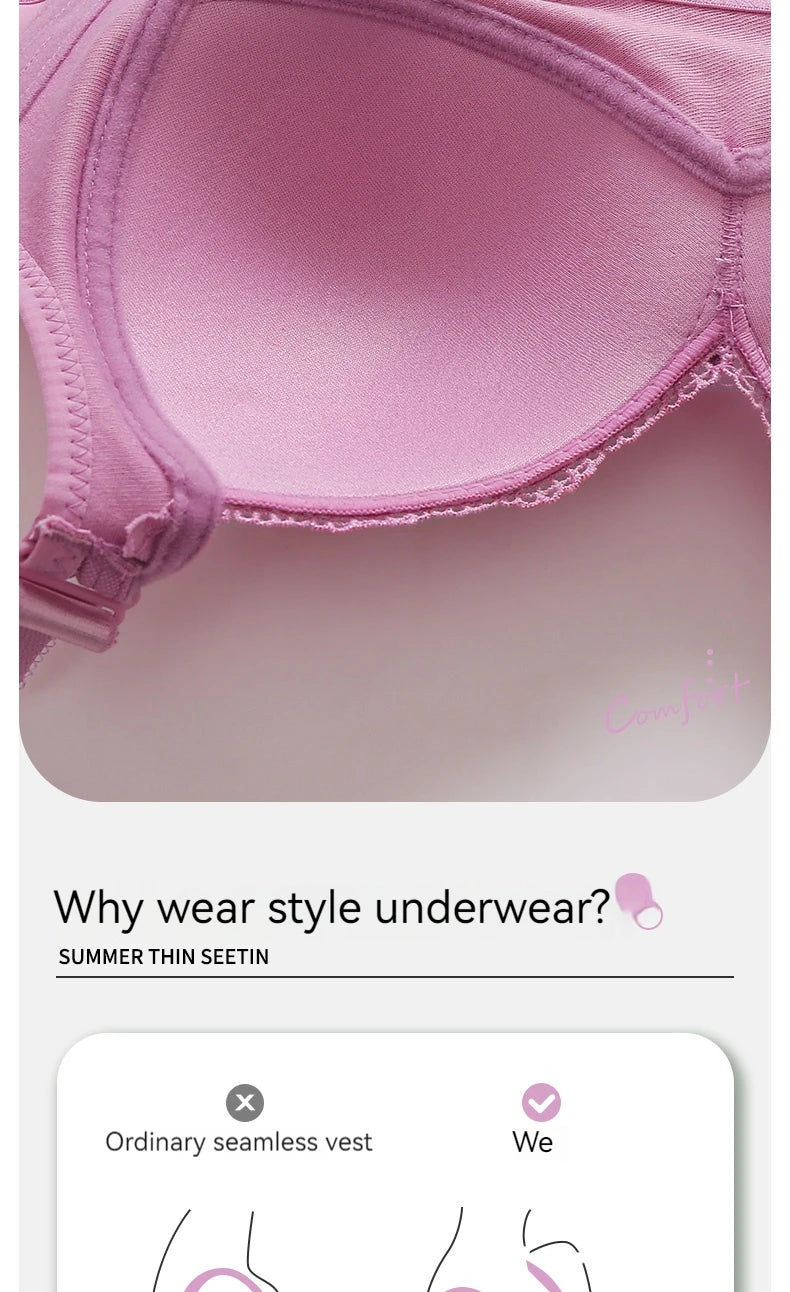 INTIMO SECRETS Women’s Plus-Size Lace Bralette – Ultra-Thin Deep V Bra