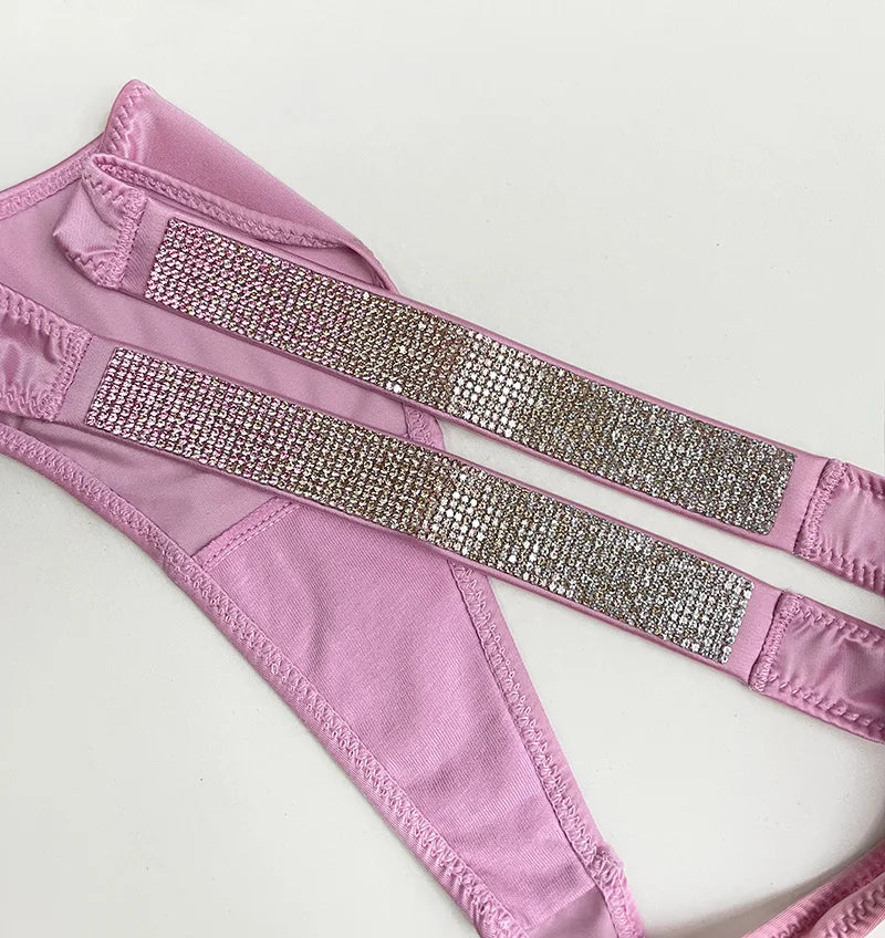 INTIMO SECRETS Rhinestone Thong Panties – Low Waist T-Back (S-XL)