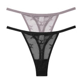 INTIMO SECRETS 2PCS Mesh Thongs – Transparent Seamless G-String Underwear for Women S-XL
