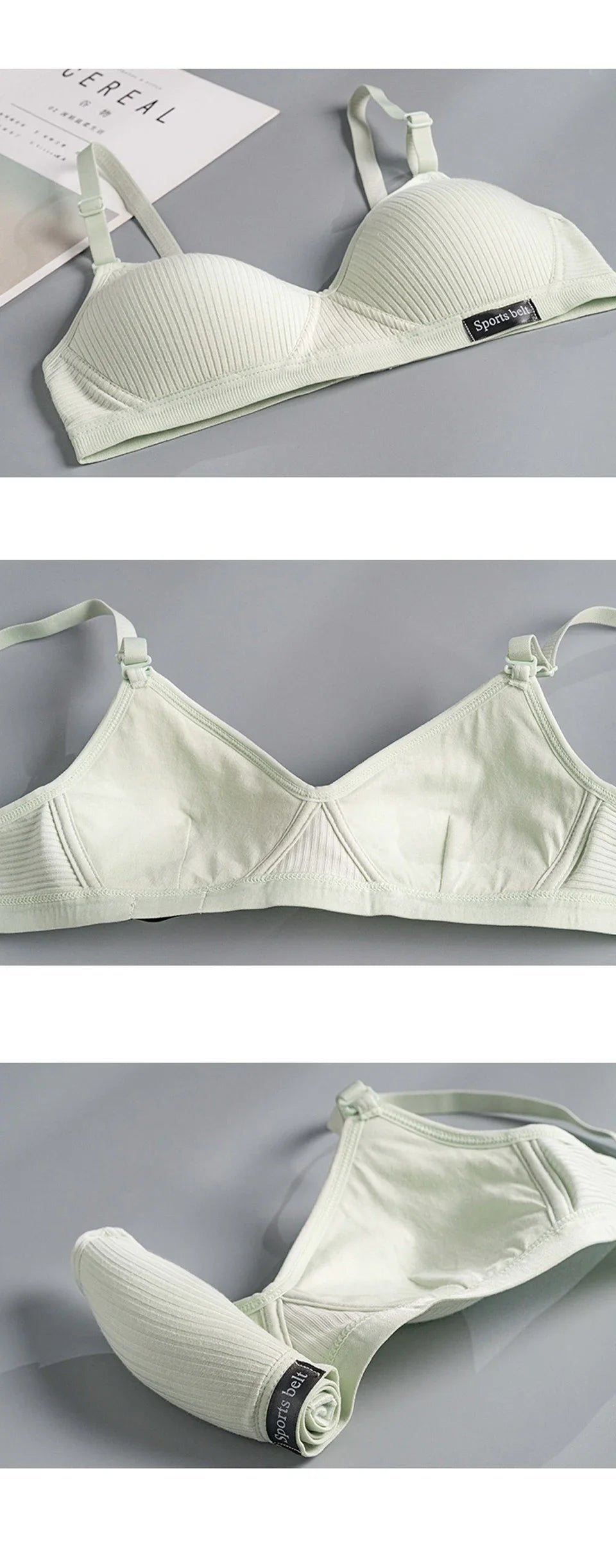 INTIMO SECRETS Women’s Wireless V-Shaped Bra – Seamless, Comfortable AB Cup