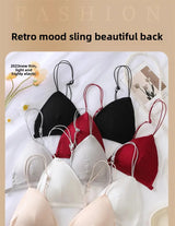 Summer Hit Low Cut Backless Pure Cotton Wrap Chest Bra Women's Sexy Interest Triangle Cup Strapless Underwear Intimate Apparel