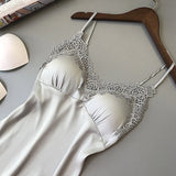 Sexy Pajamas Women's Silk Suspender Nightdress Ladies Spring And Summer Ice Silk Thin Halter Home Service Satin Night Dresses