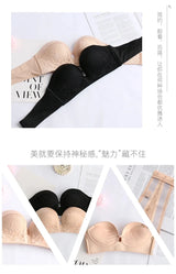 INTIMO SECRETS Women’s Sexy Strapless Bra – Black Lace Seamless Push-Up Invisible Bralette