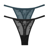 INTIMO SECRETS 2PCS Mesh Thongs – Transparent Seamless G-String Underwear for Women S-XL