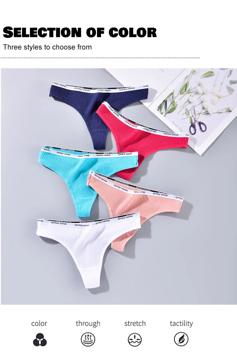 INTIMO SECRETS Cotton Soft Thong – Seamless Low-Rise Underwear for Women