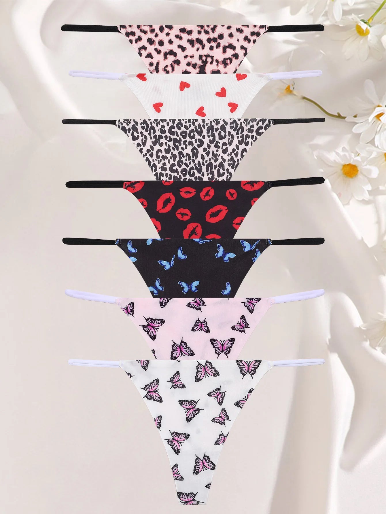 INTIMO SECRETS 7-Pack Seamless Low-Waist Thong Panties for Women