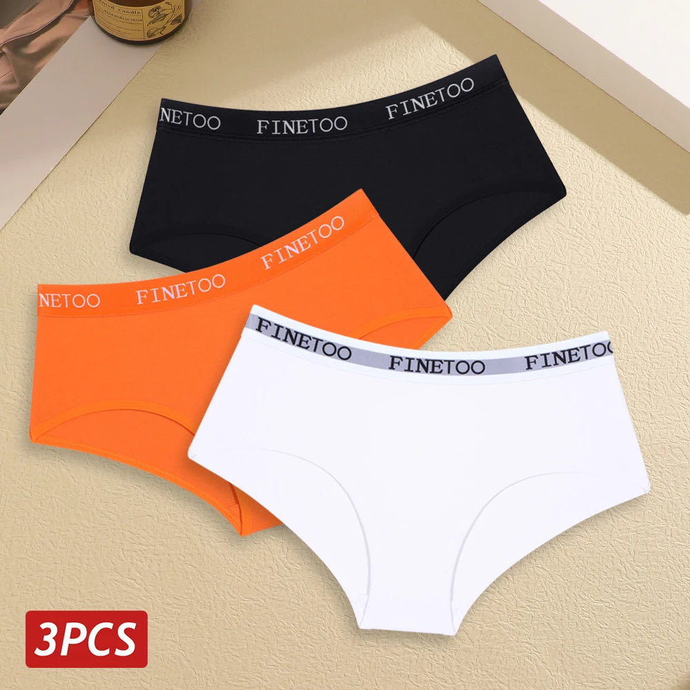 INTIMO SECRETS 3PCS Women’s Cotton Seamless Briefs – Plus Size Low-Waist Panties (S-XXL)