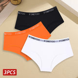 INTIMO SECRETS 3PCS Women’s Cotton Seamless Briefs – Plus Size Low-Waist Panties (S-XXL)