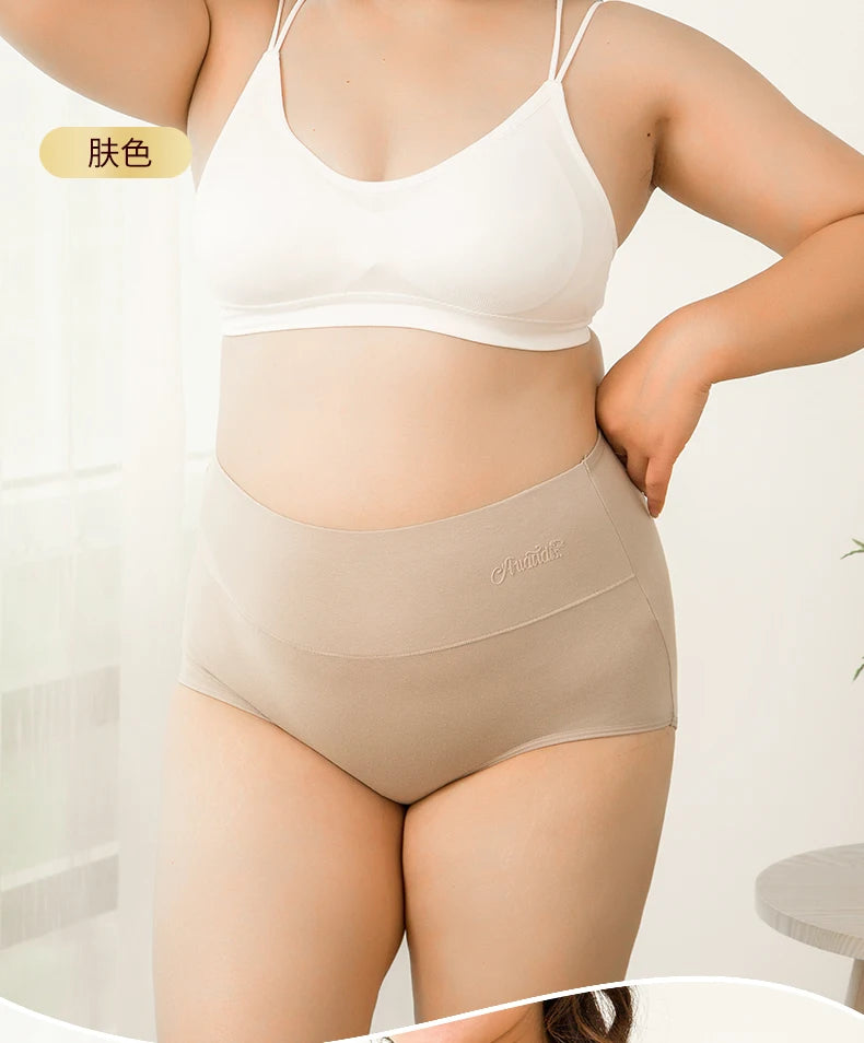 INTIMO SECRETS 4PCS High Waist Cotton Panties – Plus Size Women’s Lingerie