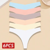 INTIMO SECRETS 6-Pack Women’s Seamless V-Waist Thongs – Ultra-Thin Summer G-String Panties