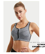 INTIMO SECRETS Women’s Shockproof Sports Bra – Front Zipper Yoga Vest