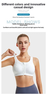 INTIMO SECRETS Women’s Shockproof Sports Bra – Front Zipper Yoga Vest