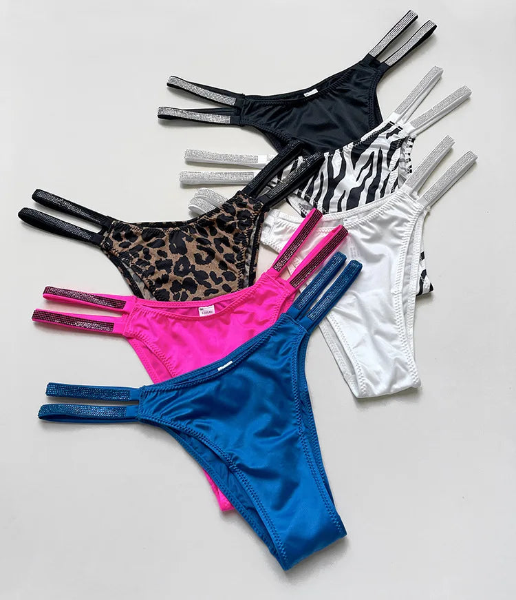 INTIMO SECRETS Rhinestone Thongs – Sexy Low-Waist G-String Underwear for Women S-XL