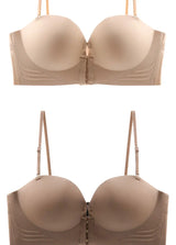 FINETOO 1PCS Women's Push-up Strapless Bras Front Buckle Brassiere Sexy Girls Small Chest Underwear Front Closure Sexy Bra