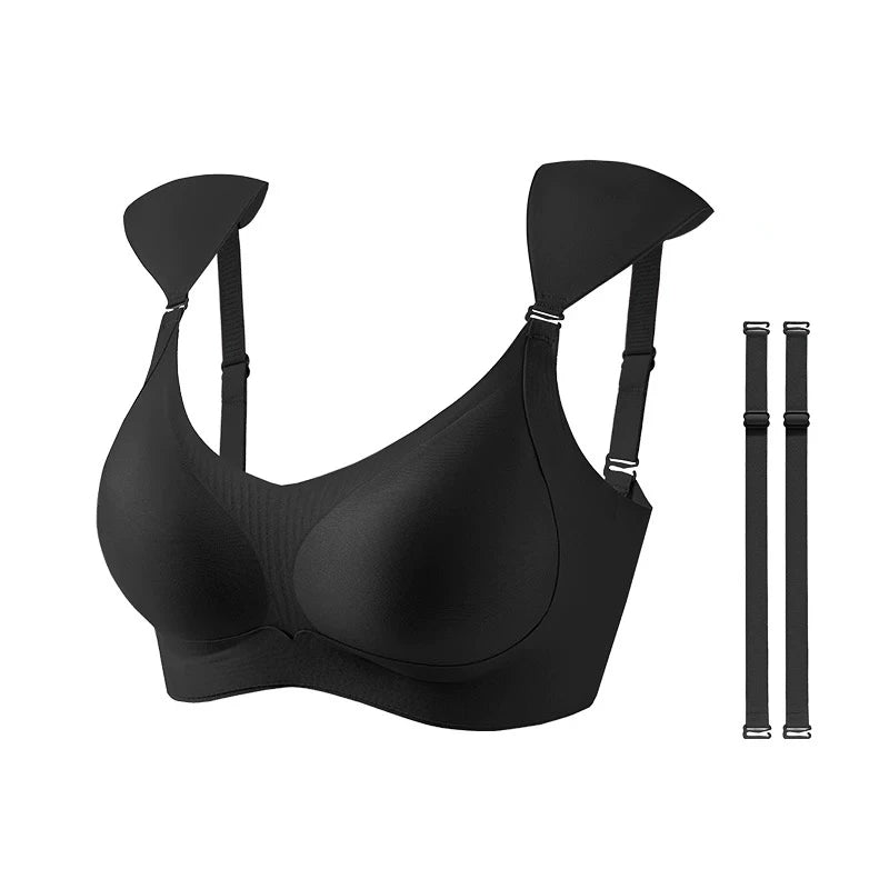 INTIMO SECRETS Seamless Invisible Bra – Supportive Comfort for Large Breasts & Small Shoulders with Removable Pads