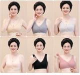 INTIMO SECRETS Women’s Cotton Front-Clasp Vest Bra – Wire-Free Comfort for Middle-Aged Women