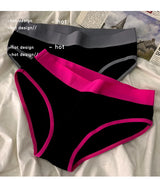 3Pcs/set Women's Panties Cotton Sports Briefs Middle Waist Solid Color Underwear Soft Breathable Underpants Female Sexy Lingerie