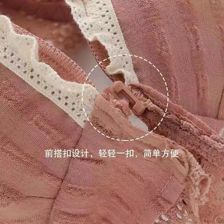 Front Button Wireless Bralette for Women – Lightweight Push-Up Comfort Bra