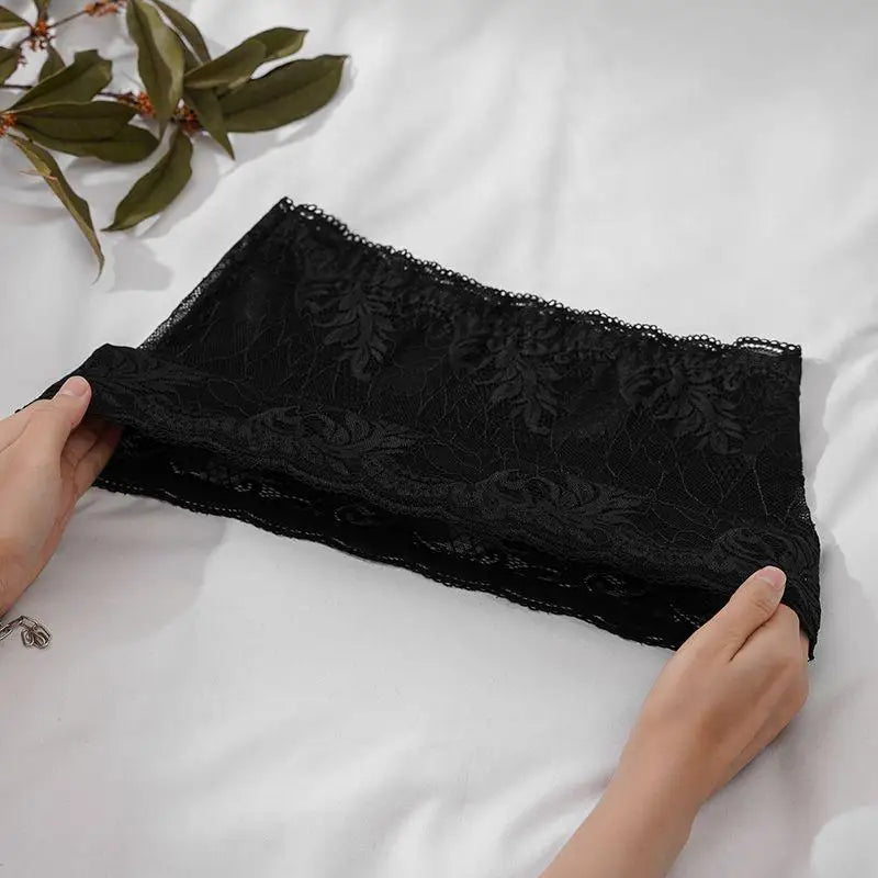 Lace Bras Top Breathable Invisible Strapless Chest Sexy Tube Top Underwear Brassiere Womens Push Up Invisible Bra Wire Free Bra