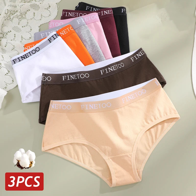 INTIMO SECRETS 3PCS Women’s Cotton Seamless Briefs – Plus Size Low-Waist Panties (S-XXL)