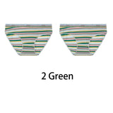 2PCS/Set Women Cotton Plus Size Panties M-4XL Comfort Underwear Sexy Colorful Rainbow Striped Lingerie Girls Cute Briefs NK608