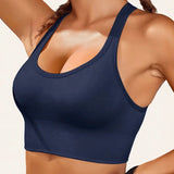 INTIMO SECRETS Women’s High-Impact Backless Sports Bra – Gathered, Breathable Fitness Top