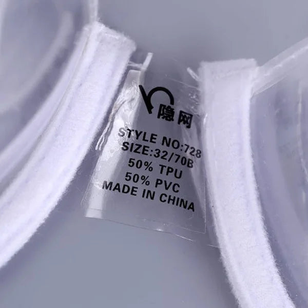 INTIMO SECRETS Women’s Transparent Push-Up Bra – Backless Invisible Bralette with Clear Straps