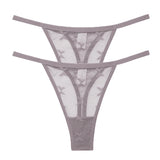 INTIMO SECRETS 2PCS Mesh Thongs – Transparent Seamless G-String Underwear for Women S-XL