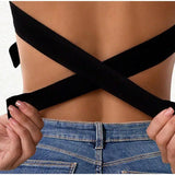 Women's Sexy Strapless Wavy Trim Bandeau Bra Seamless Backless With Side Clasp Ice Silk Top Women Anti-slip Off-shoulder Bra